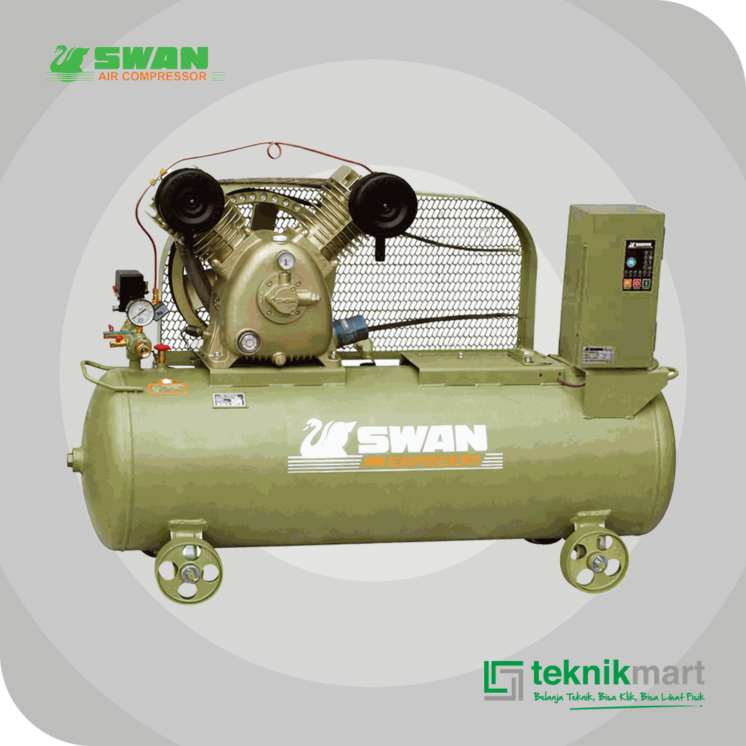 SWAN SVU205N COMPRESSOR 5HP DUAL SYSTEM, AUTO & SEMI AUTO SYSTEM 155L 8BAR 3.7KW