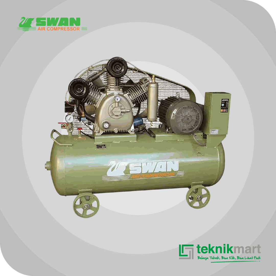 SWAN SWUM415N COMPRESSOR 15HP DUAL SYSTEM DENGAN MOTOR, AUTO & SEMI AUTO SYSTEM 300L 8BAR 11KW