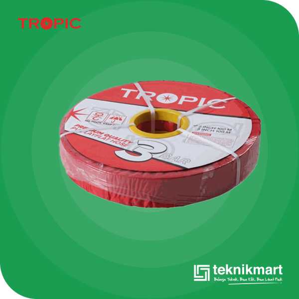 TROPIC SELANG BUANG WARNA MERAH 2" 3 BAR 1ROL @100 MTR