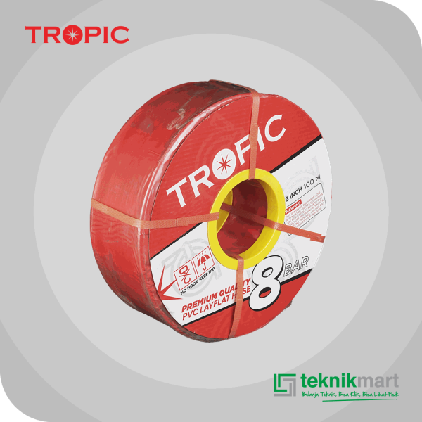 TROPIC SELANG BUANG WARNA MERAH 3" 8 BAR 1ROL @100 MTR
