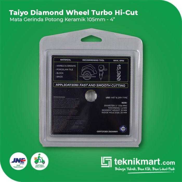 TAIYO DIAMOND WHEEL FOR MARBLE & GRANITE 105X1.5X20/16MM (TURBO HI-CUT PREMIUM) - Image 3