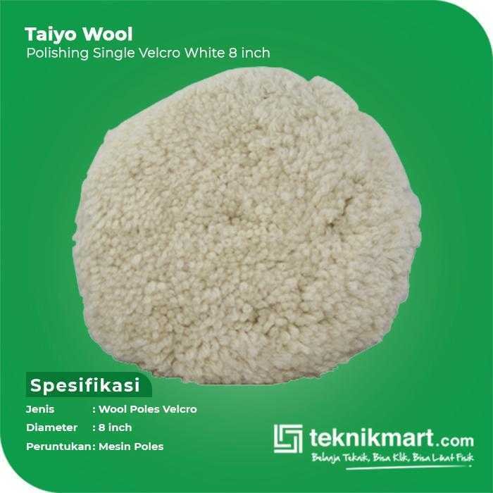 TAIYO WOOL SINGLE VELCRO WHITE 8" - Image 2