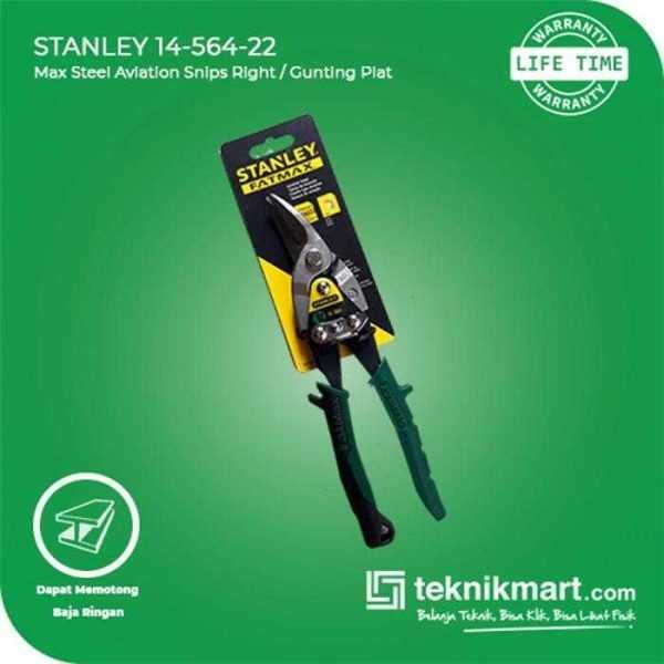 STANLEY 14-564-22 AVIATION SNIPS MAX STEEL- RIGHT (GREEN)