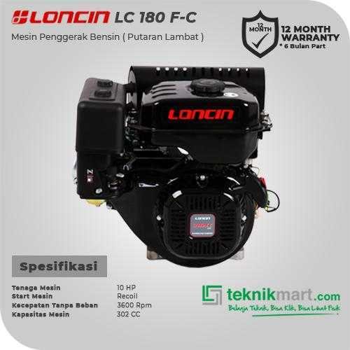 LONCIN LC 180 F-C-DL (CHAIN HALF REDUCTION) DUAL FUEL ENGINE 302CC 10HP - Image 2