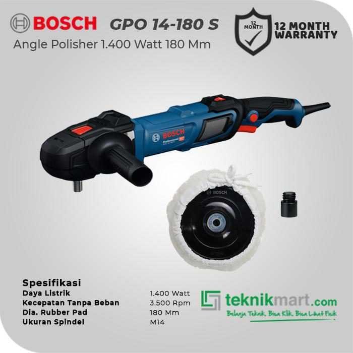 BOSCH GPO 14-180 S ANGLE POLISHER 1400WATT 180MM - Image 2