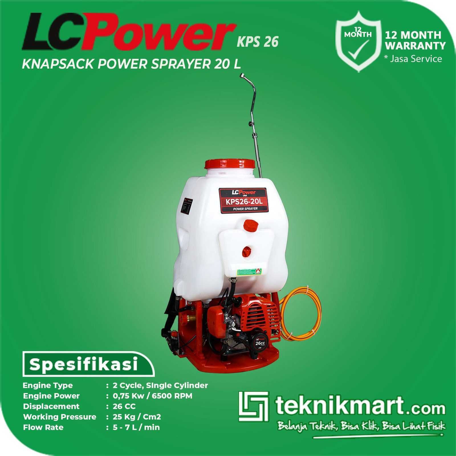 LCP KPS26-20L GASOLINE KNAPSACK POWER SPRAYER 2TAK 20L 26CC - Image 2