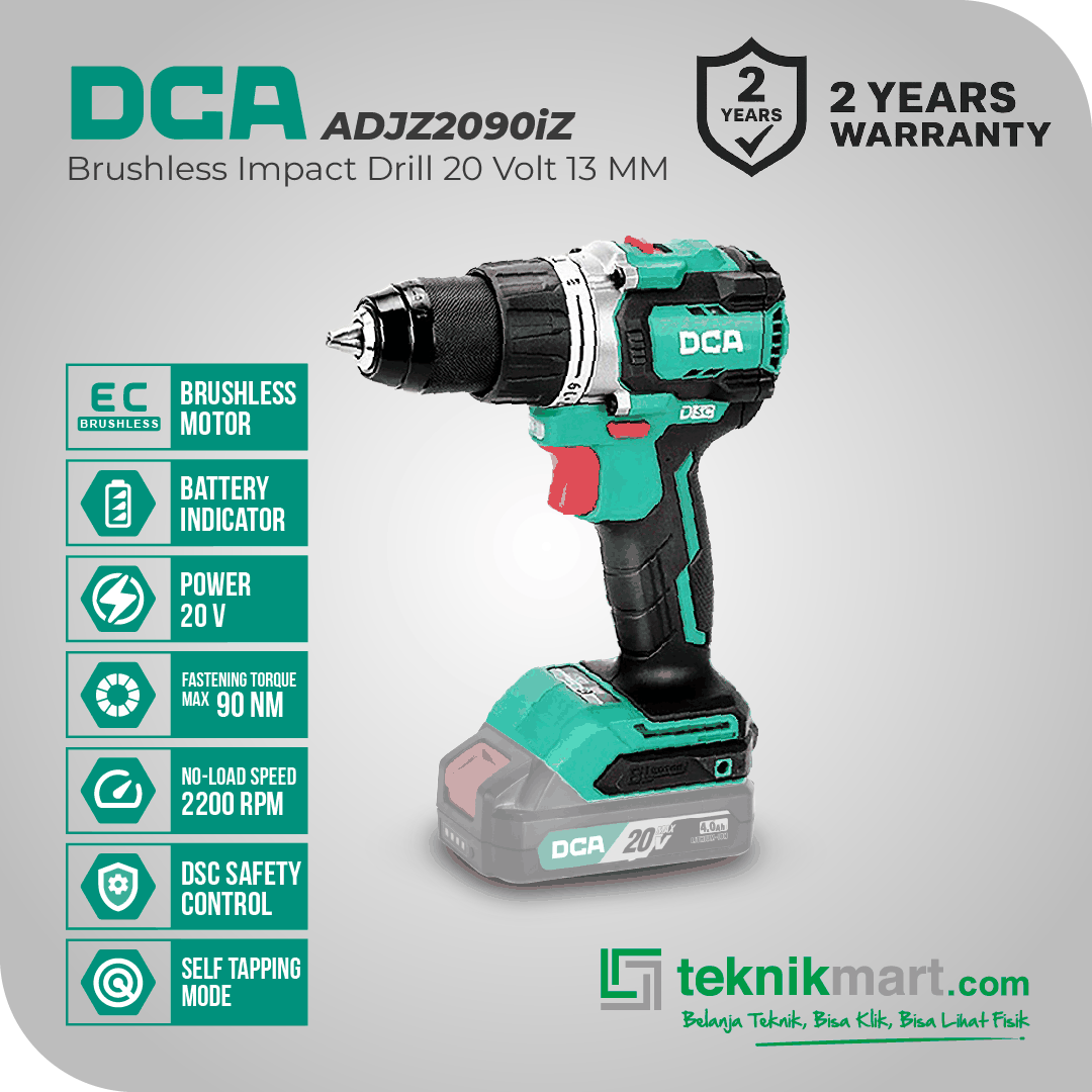 DCA ADJZ2090iZ BRUSHLESS IMPACT DRILL 20VOLT 13MM (UNIT ONLY)