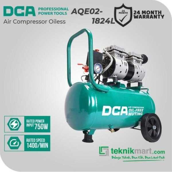 DCA AQE02-1824 COMPRESSOR OILESS 1HP 750WATT 7BAR 24LITER