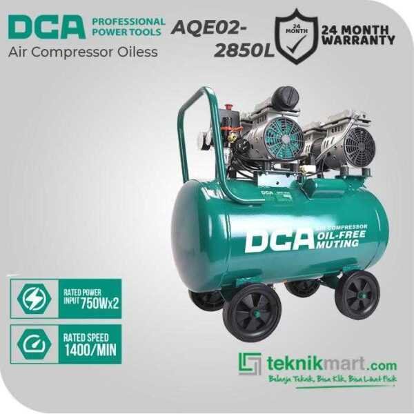 DCA AQE02-2850L COMPRESSOR OILESS 2HP 2X750WATT 8BAR 50LITER