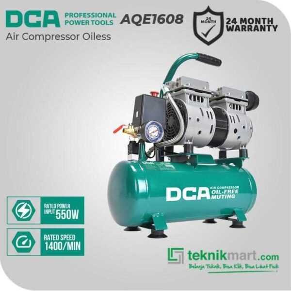 DCA AQE1608 COMPRESSOR OILESS 3/4HP 550WATT 7BAR 8LITER
