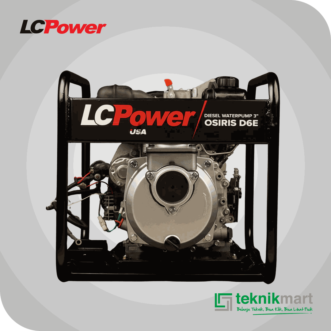 LCP OSIRIS D 6 E ELECTRIC STATER DIESEL WATER PUMP 3" W/VORTEX D 178 E 6HP, INCLUDE WHEELS (TIDAK TERMASUK ACCU)