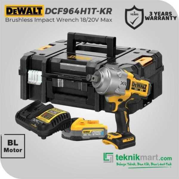 DEWALT DCF964H1T-KR BRUSHLESS IMPACT WRENCH 20V MAX SQ 3/4" 1.925NM (1X BATT 5.0AH, 1X CHARGER, 1X KOTAK ALAT)