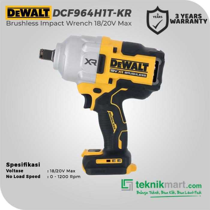 DEWALT DCF964H1T-KR BRUSHLESS IMPACT WRENCH 20V MAX SQ 3/4" 1.925NM (1X BATT 5.0AH, 1X CHARGER, 1X KOTAK ALAT) - Image 2