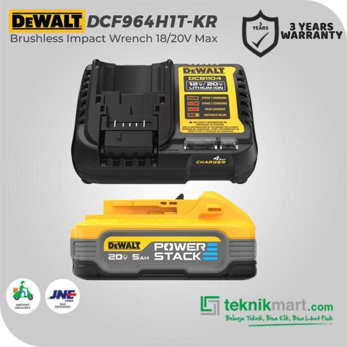 DEWALT DCF964H1T-KR BRUSHLESS IMPACT WRENCH 20V MAX SQ 3/4" 1.925NM (1X BATT 5.0AH, 1X CHARGER, 1X KOTAK ALAT) - Image 3