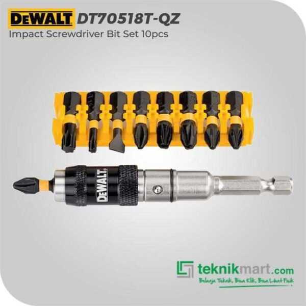 DEWALT DT70518T-QZ IMPACT SCREWDRIVER BIT WITH TIP HOLDER SET 10PCS