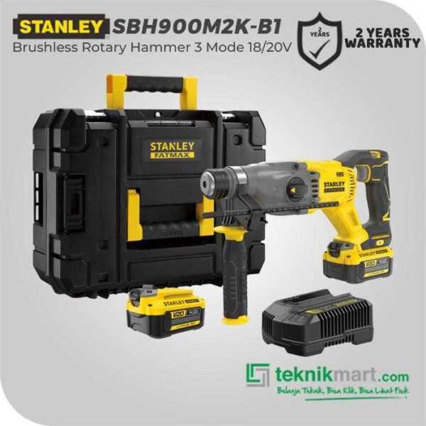 STANLEY SBH900M2K BRUSHLESS ROTARY HAMMER FATMAX 20VOLT 3 MODE (2X BATT 4AH, 1X CHARGER, KOTAK ALAT)