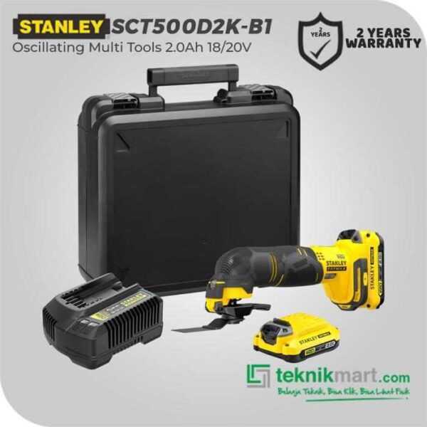 STANLEY SCT500D2K CORDLESS OSCILLATING MULTI TOOLS FATMAX 18/20VOLT (1X BATT 2AH, 1X CHARGER, KOTAK ALAT)
