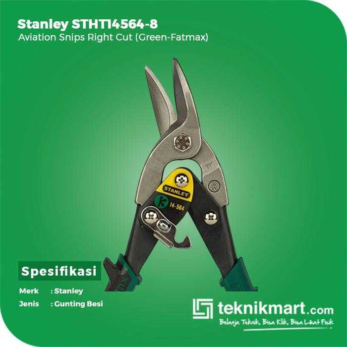 STANLEY STHT14564-8 AVIATION SNIPS RIGHT CUT (GREEN - FATMAX) - Image 2
