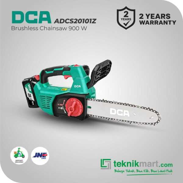 DCA ADCS20101Z BRUSHLESS CHAIN SAW 20VOLT 250MM 10INCH (UNIT ONLY)